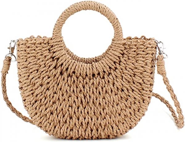 Mini Semi-circle Rattan Straw Bag