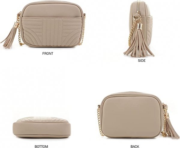 Quilted Crossbody Bags for Women - Stylish Camera Bag with Tassel