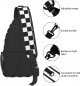 Black White Checkered Flag Sling Backpack