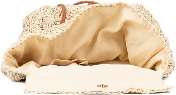 Women's Fashion, Natural Beige Crochet Woven Small Backpack